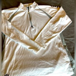 Alo Coolfit Men's white‎ 1/3 Zip Long Sleeve Sweatshirt Size L.. Ally Bank
